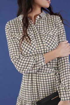 Hidden Placket Tie Waist Dress